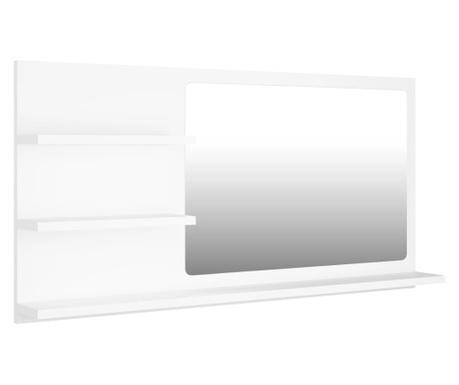 Огледало за баня, бял, 90x10,5x45 см, ПДЧ
