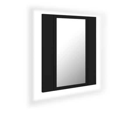 LED kopalniška omarica z ogledalom črna 40x12x45 cm akril 