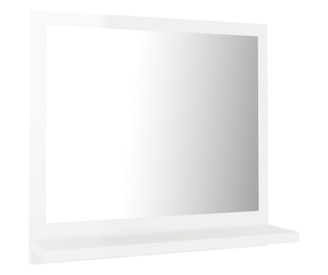 magasfényű fehér forgácslap fürdőszobai tükör 40 x 10,5 x 37 cm