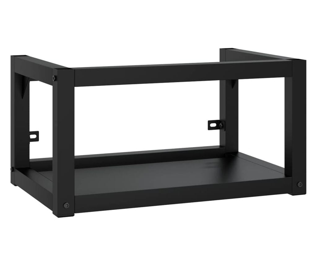 Σκελετός Νιπτήρα Μπάνιου για Τοίχο, Μαύρος, 59x38x31 εκ., Σίδερο - 2