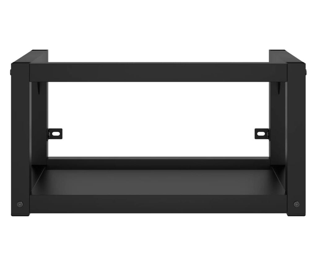 Σκελετός Νιπτήρα Μπάνιου για Τοίχο, Μαύρος, 59x38x31 εκ., Σίδερο - 3