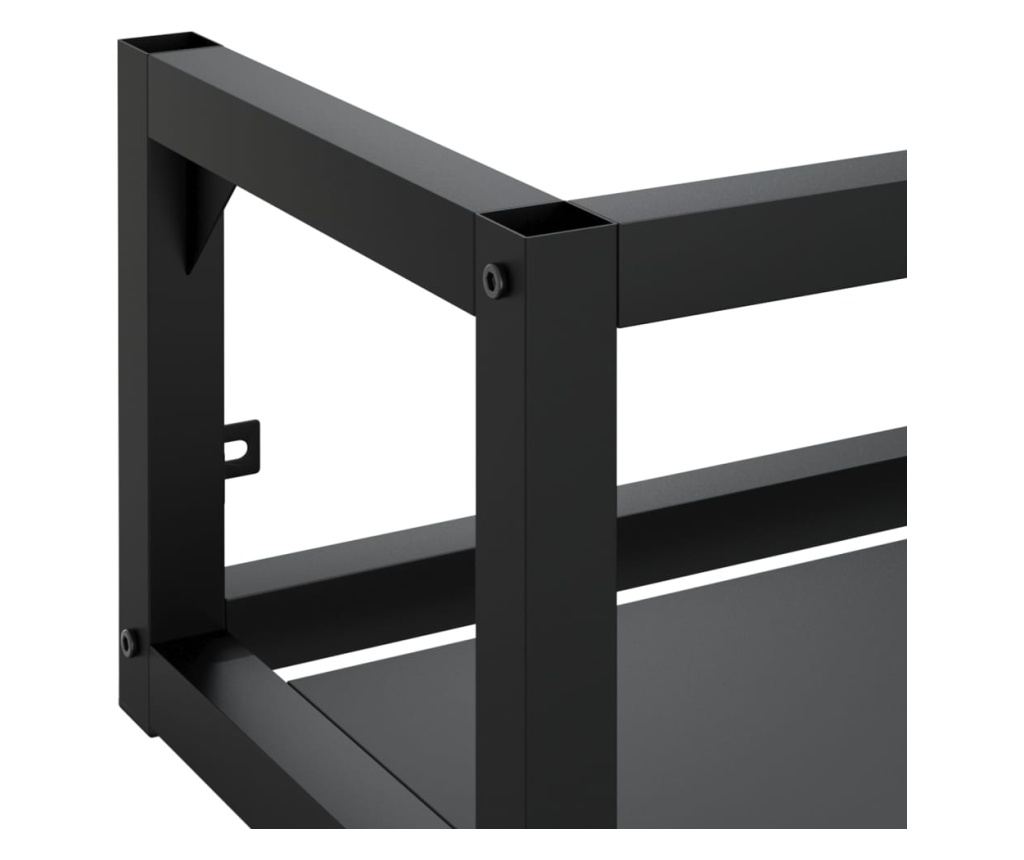 Σκελετός Νιπτήρα Μπάνιου για Τοίχο, Μαύρος, 59x38x31 εκ., Σίδερο - 6