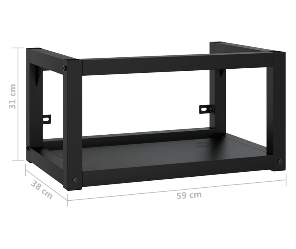 Σκελετός Νιπτήρα Μπάνιου για Τοίχο, Μαύρος, 59x38x31 εκ., Σίδερο - 7