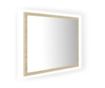 Oglindă de baie LED, stejar sonoma, 60x8,5x37cm, lemn prelucrat