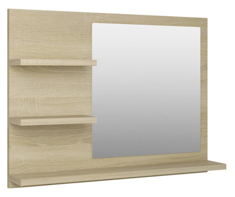 Огледало за баня, дъб сонома, 60x10,5x45 см, ПДЧ