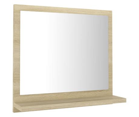 sonoma-tölgy színű forgácslap fürdőszobai tükör 40x10,5x37 cm