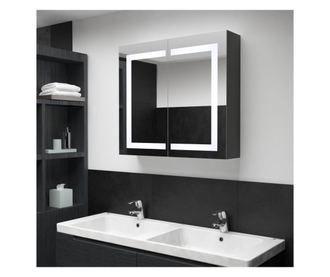 Dulap de baie cu oglindă și LED, 80x12,2x68 cm