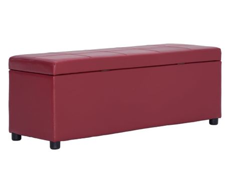 Klupa, spremnik za pohranu, bordo 116 cm umjetna koža