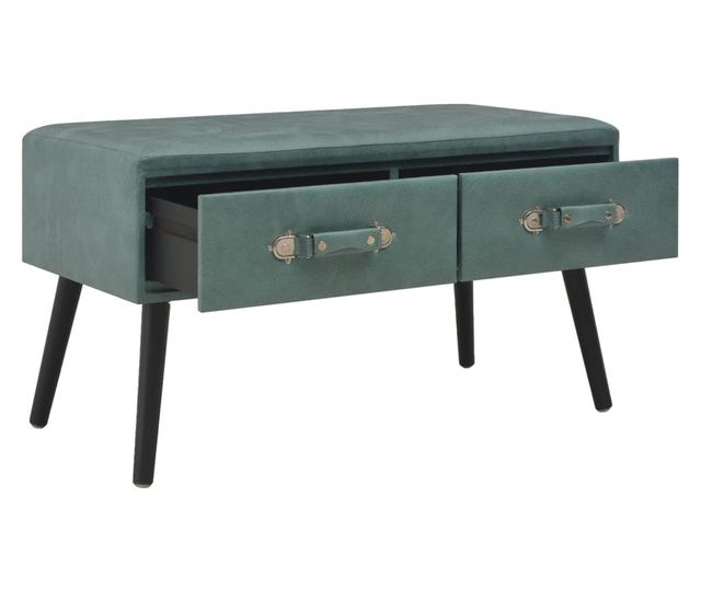 Stolić za kavu, morsko zelena, 80 x 40 x 46 cm, eko koža