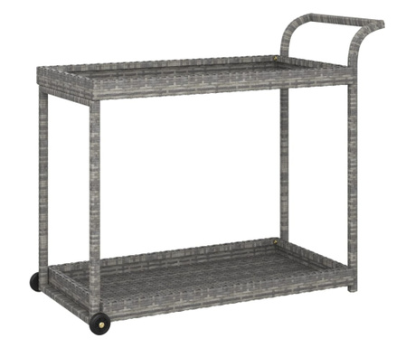 Barový vozík šedý 100 x 45 x 83 cm polyratan