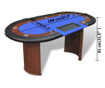 Покер маса за 10 играчи с дилър зона и табла за чипове, синя