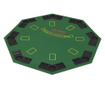 Sklopiva dvodijelna podloga za poker stol za 8 igrača osmerokutna zelena