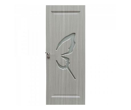 Usa de interior din lemn cu geam BestImp B04-78-N, stanga/dreapta, gri, 203 x 78 cm, toc reglabil