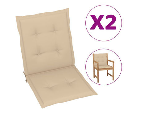Perne pentru scaun de grădină, 2 buc., bej, 100x50x3 cm
