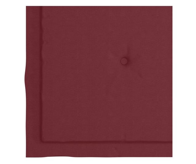 Градински столове с бордо възглавници, 2 бр., Масивно тиково дърво