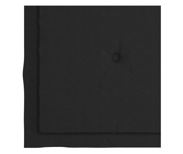 Градински столове с черни възглавници, 2 бр., Масивно тиково дърво