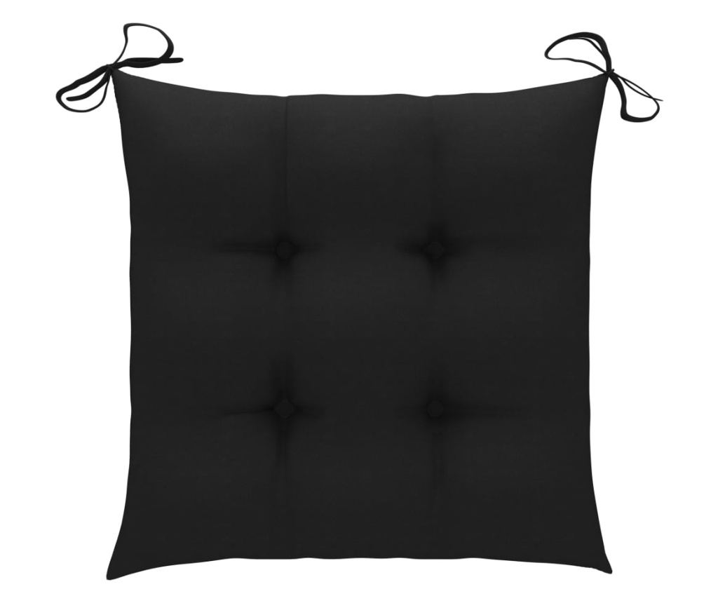 Πολυθρόνες Κήπου με Μαξιλάρια, 2 τεμ., Μαύρο, Μασίφ Ξύλο Τικ - 12