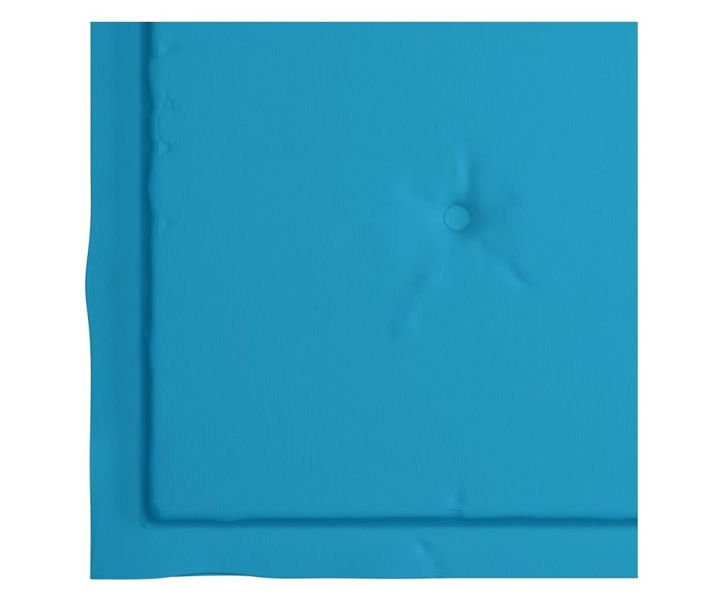 Градински столове със сини възглавници, 4 бр., Масивно дърво тиково дърво - 10