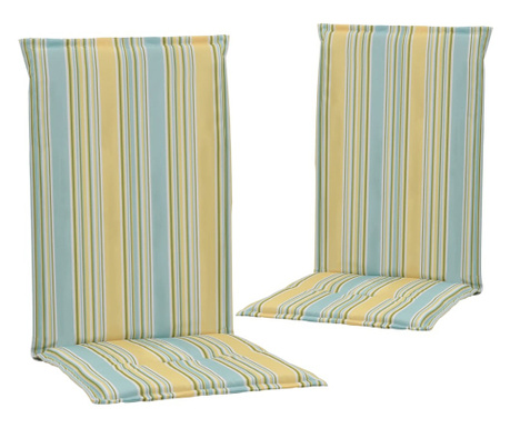 Perne scaun grădină, imprimeu, 2 buc., multicolor, 120x50x3 cm