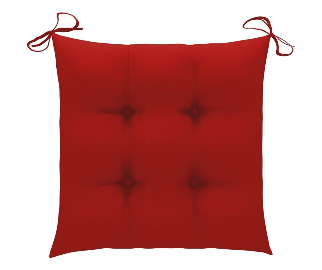 Garden Chairs with Red Cushions, 2 pcs, Solid Teak Wood - 9