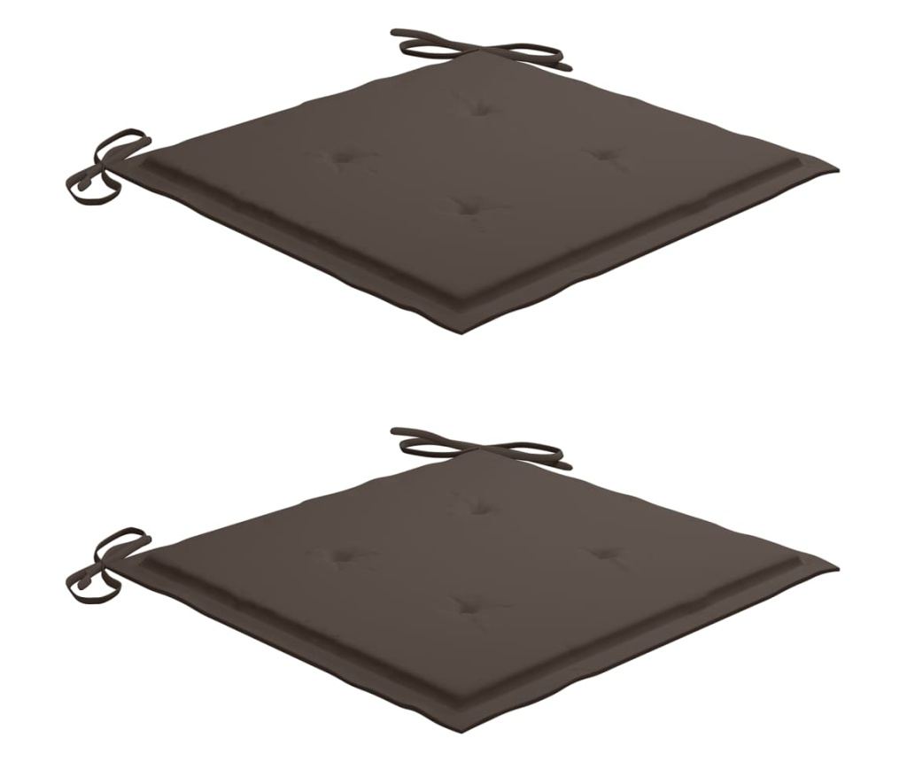 Perne scaun de grădină, 2 buc., gri taupe, 50 x 50 x 3 cm - 2