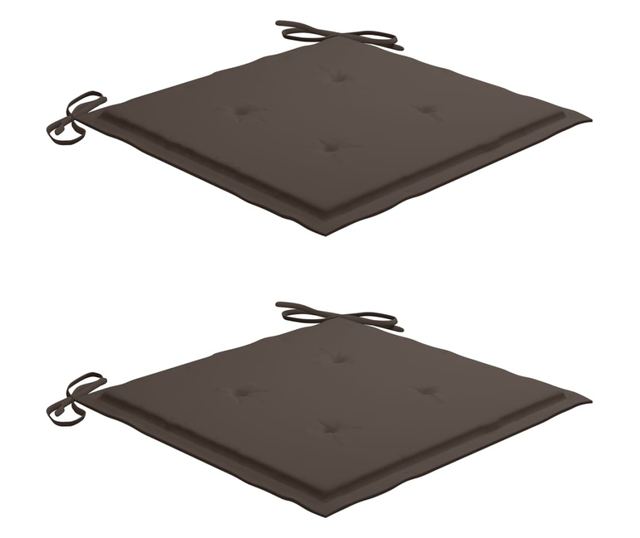 Градински възглавници за столове, 2 бр., Таупе сиво, 50 x 50 x 3 см