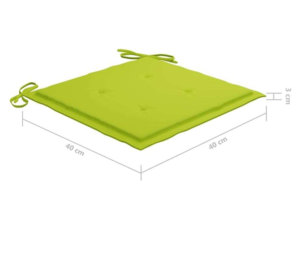 Scaune de grădină cu perne verde aprins, 6 buc., lemn masiv tec - 12