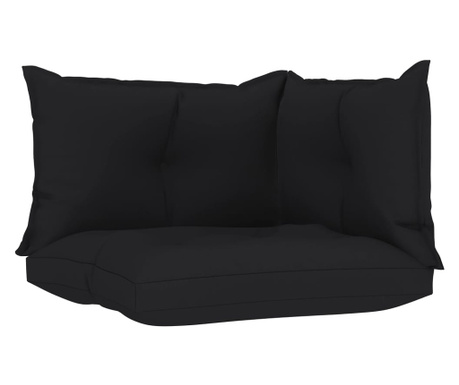 Perne de canapea din paleți, 3 buc., negru, material textil