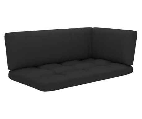 Палетни възглавници за диван, 3 бр, черни