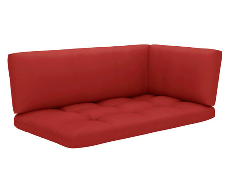 Палетни възглавници за диван, 3 бр, червени