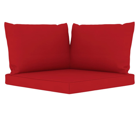 Палетни възглавници за диван, 3 бр, червени, текстил