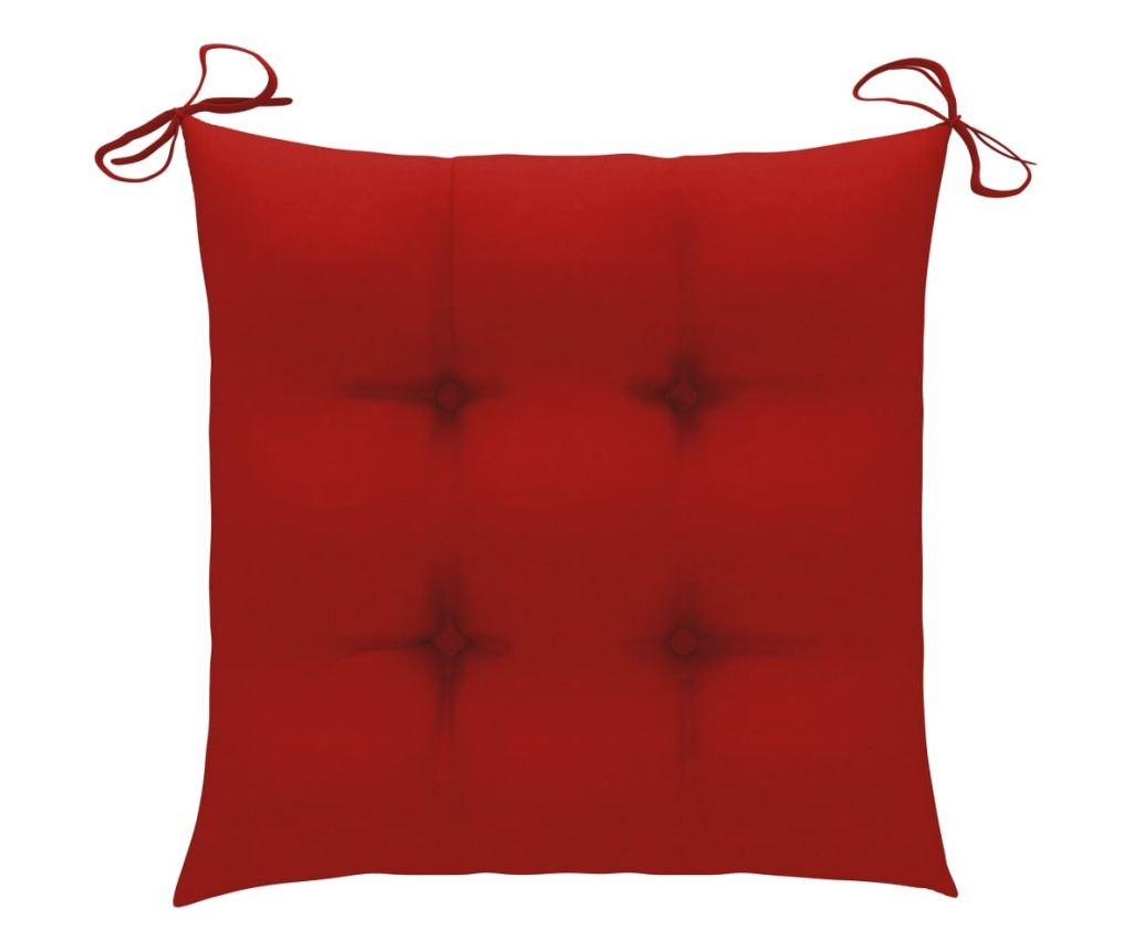 Градински столове с възглавници, 2 бр., Масивно дърво тиково дърво - 8