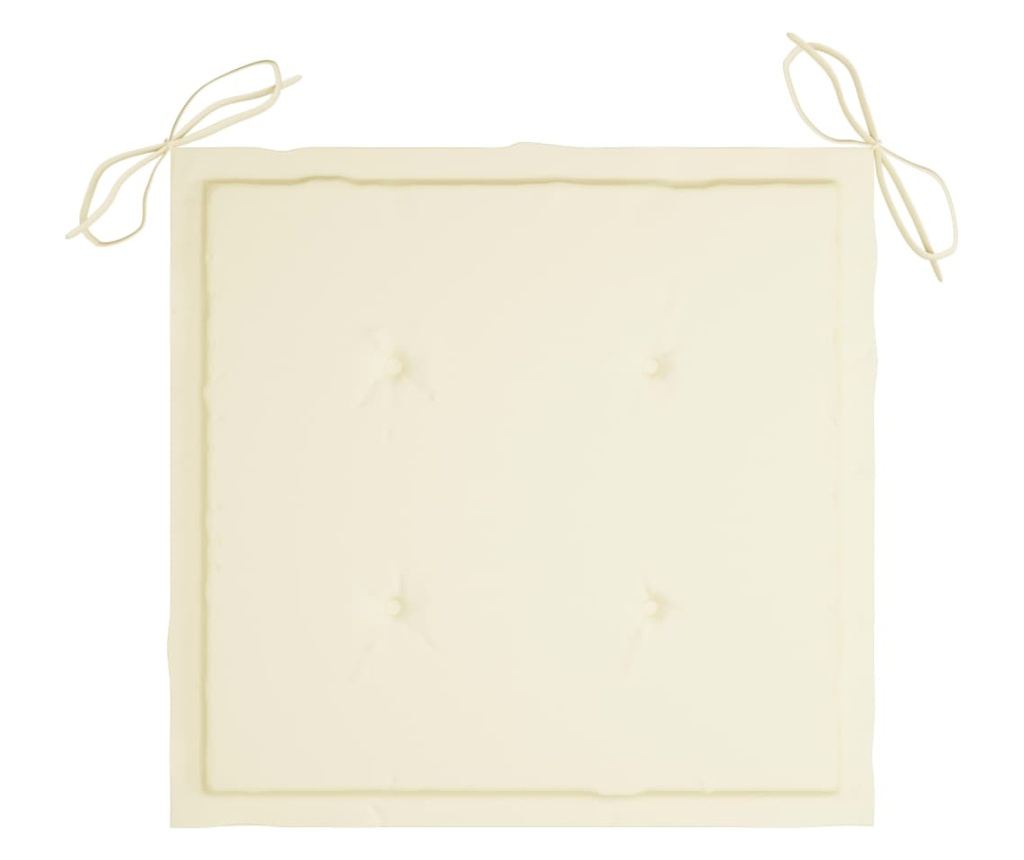 Външни сгъваеми столове с възглавници, 4 бр., Масивна акациева дървесина - 6