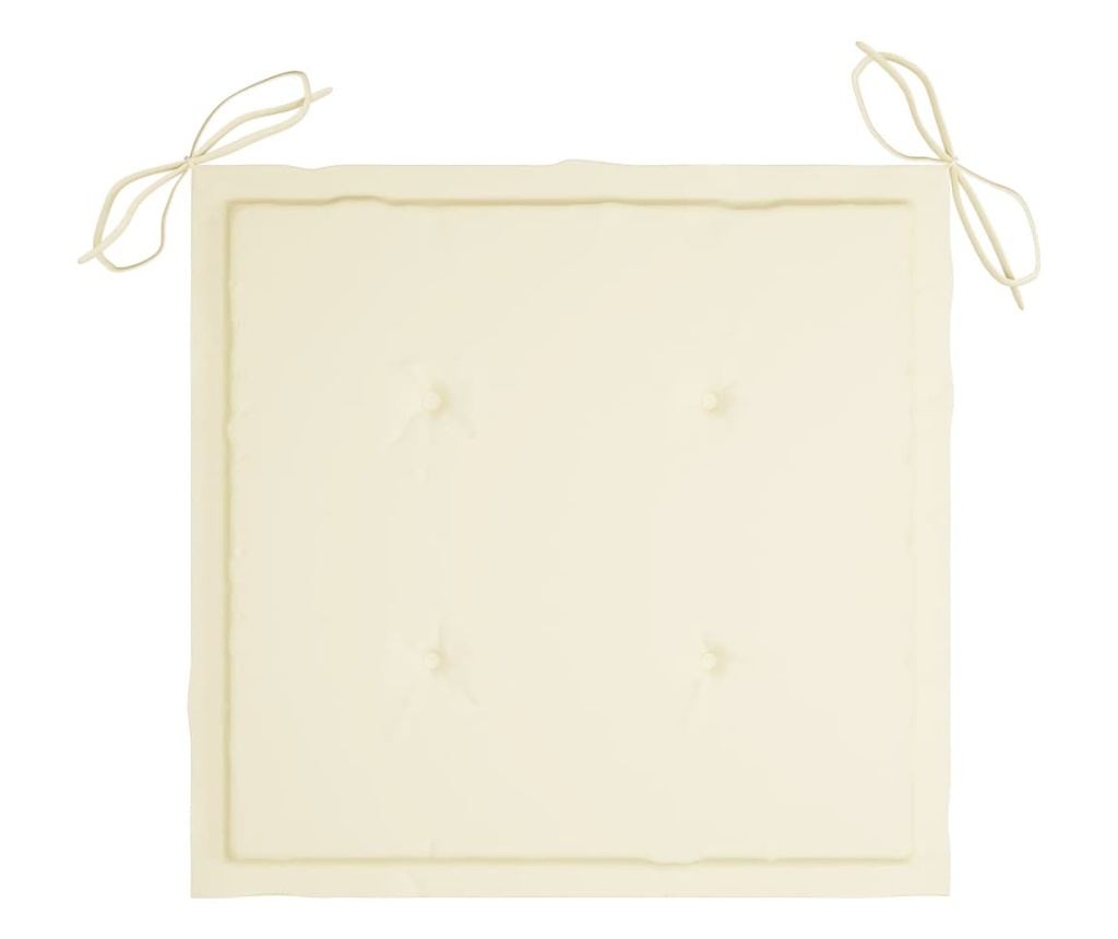 Градински възглавници за столове, 4 бр., Кремаво, 40x40x3 см - 3