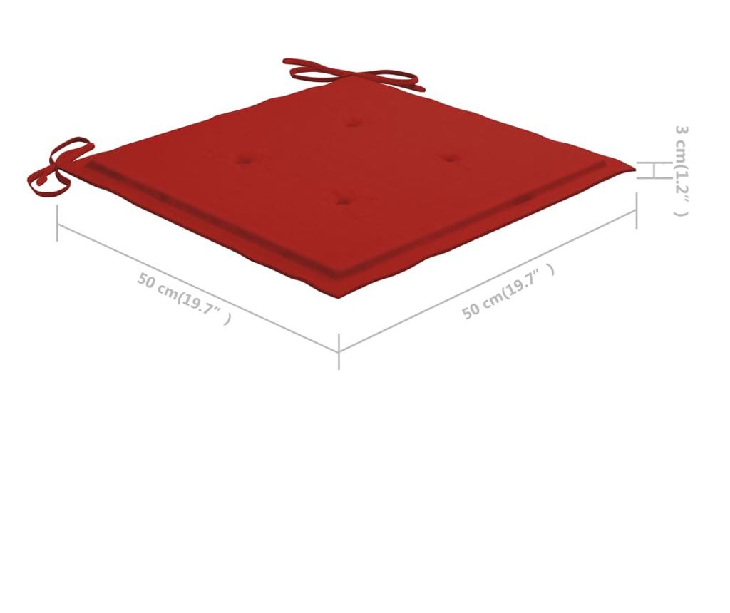 Градински столове с възглавници, 3 бр., Масивна акациева дървесина - 11