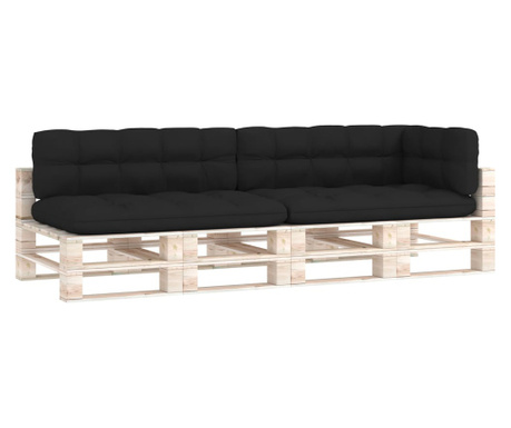 Палетни възглавници за диван, 5 бр, черни