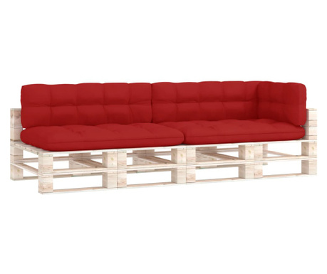 Палетни възглавници за диван, 5 бр, червени