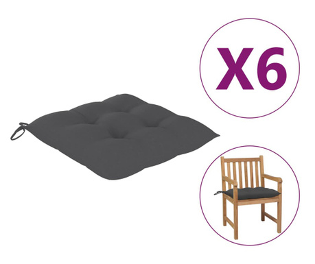 Jastuci za stolice 6 kom antracit 50 x 50 x 7 cm od tkanine