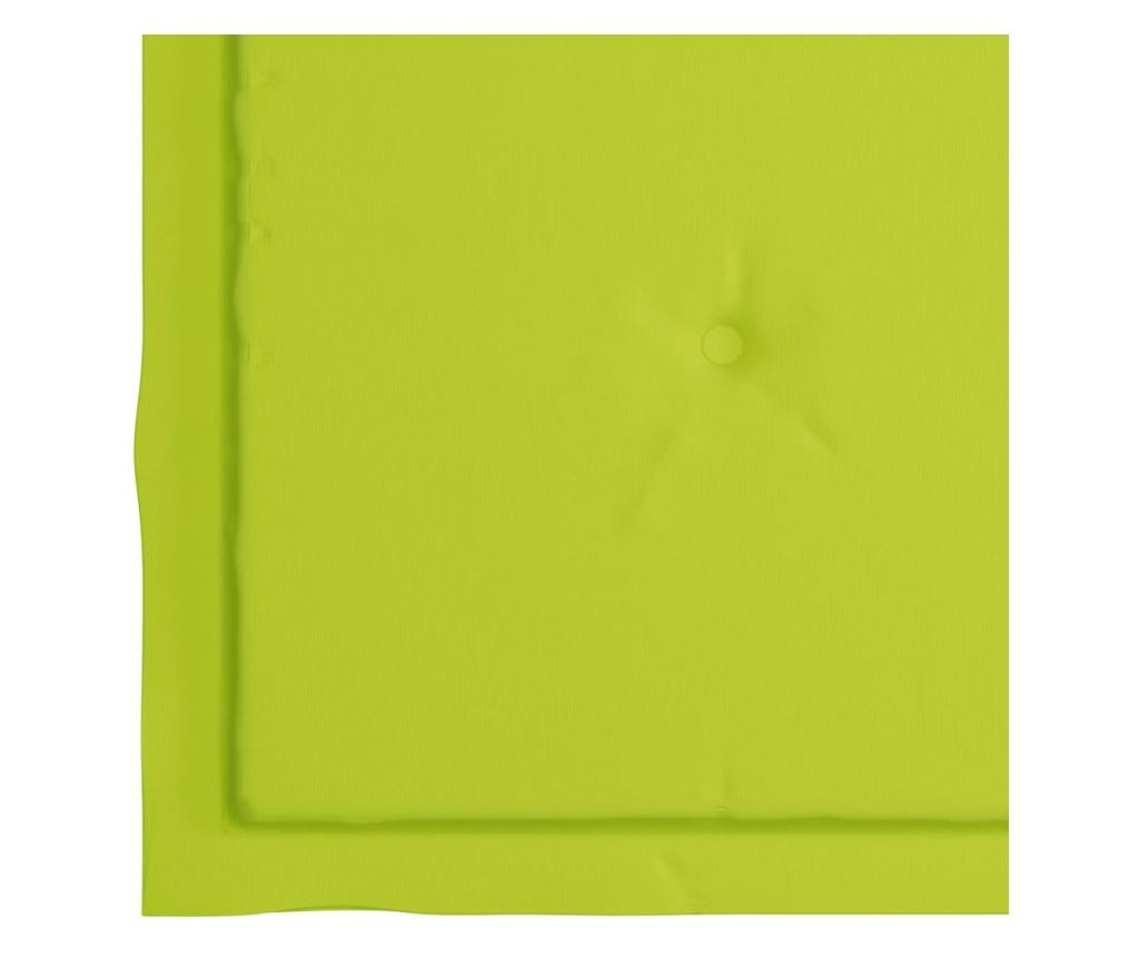 Градински столове с светлозелени възглавници 2 бр. масивно тиково дърво - 8