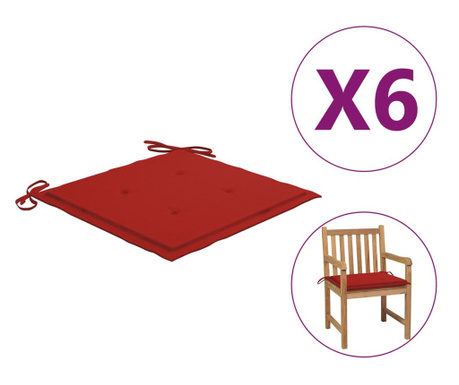 6 db piros párna kerti székhez 50 x 50 x 4 cm