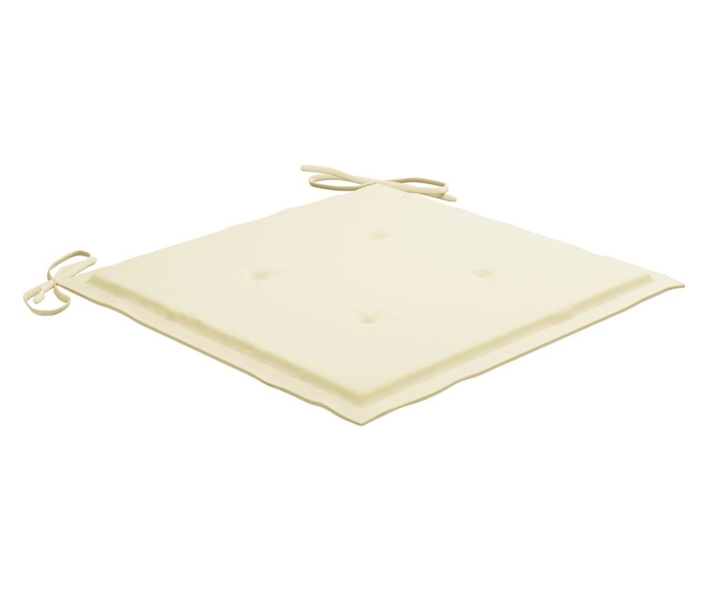 Външни сгъваеми столове с възглавници, 4 бр., Масивна акациева дървесина - 4