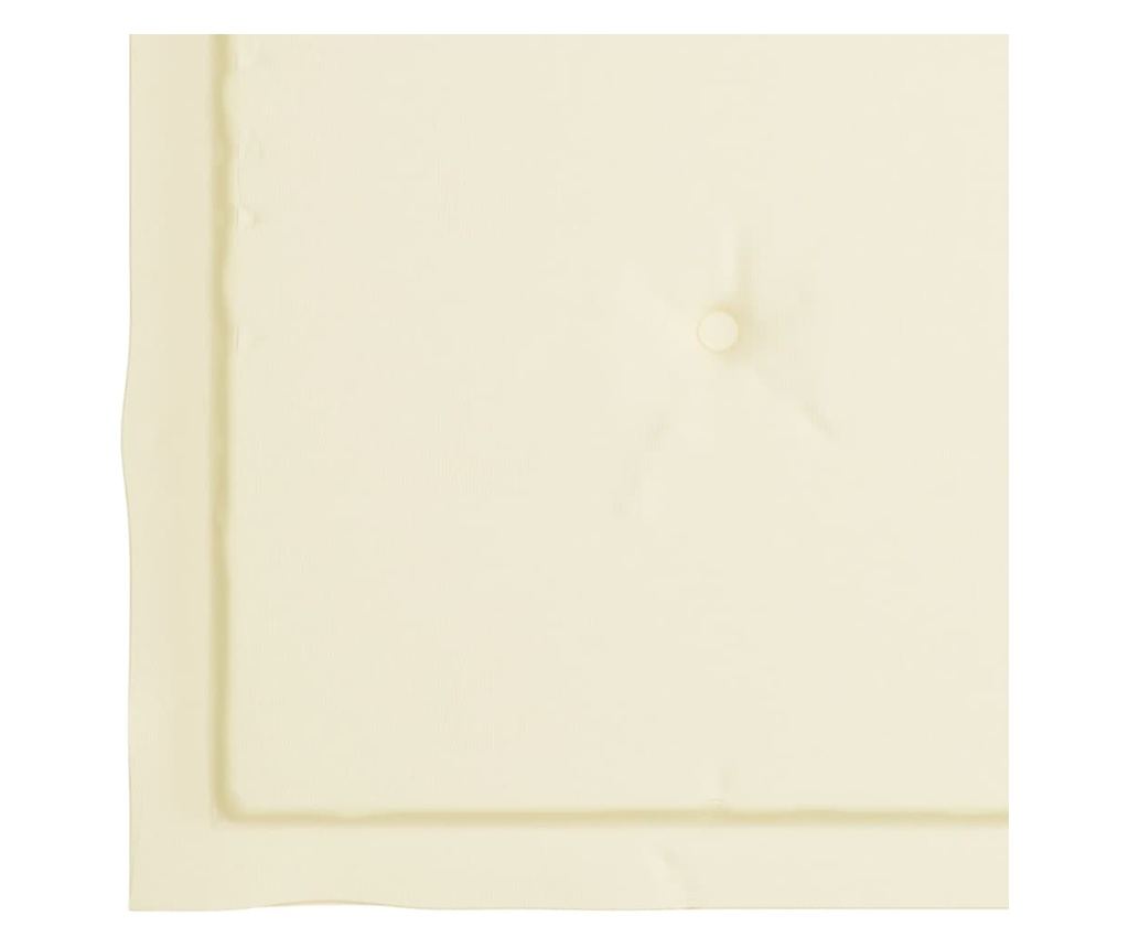 Градински столове с кремави възглавници, 3 бр., Масивно тиково дърво - 10