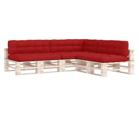 Палетни възглавници за диван, 7 бр, червени
