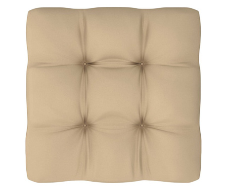 Палетна възглавница за диван, бежова, 50x50x12 см