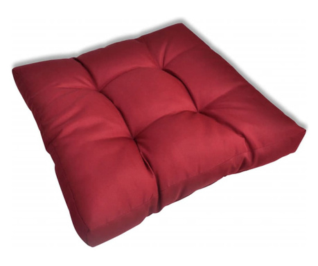 Възглавница за стол, тапицирана, 60x60x10 см, виненочервена
