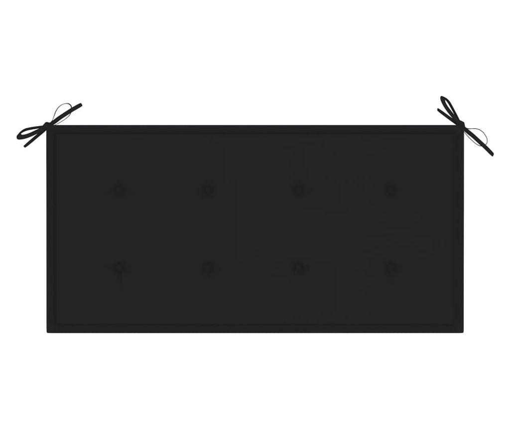 Градинска възглавница за пейка, черна, 100x50x3 см - 3