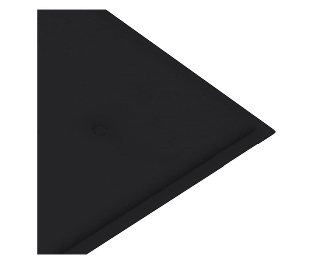 Градинска възглавница за пейка, черна, 100x50x3 см - 4