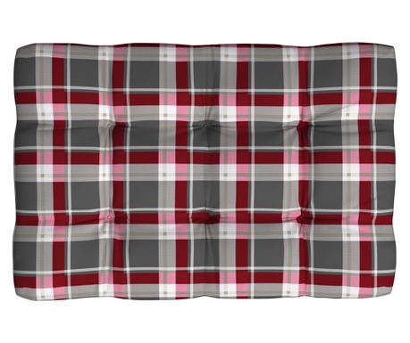 Blazina za kavč iz palet rdeč karo vzorec 120x80x10 cm