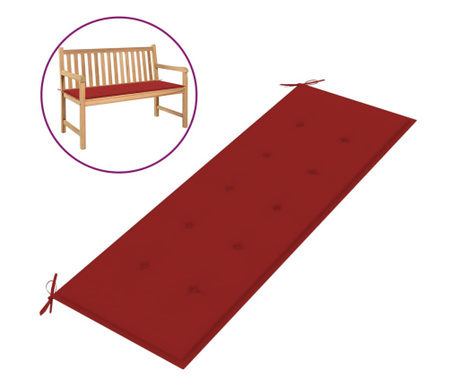 Възглавница за градинска пейка, червена, 150x50х4 см