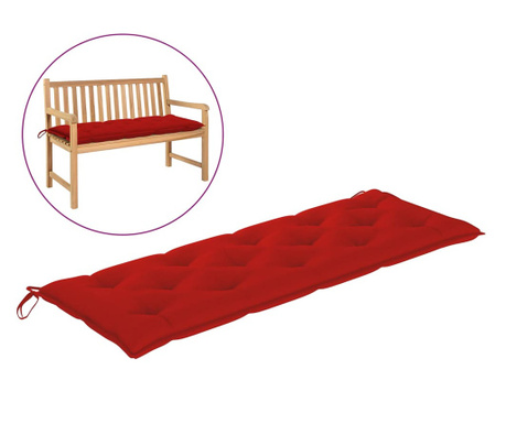 Възглавница за градинска пейка, червена, 150x50x7 см, плат